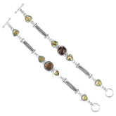 SB-1911-CO1 Sterling Silver Bracelet With Lemon Quartz, Smokey Quartz Jewelry Bali Designs Inc